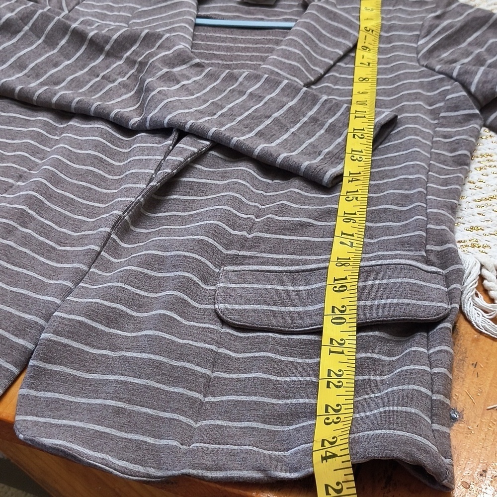 Anthropology Dolan Charcoal Striped Blazer Jacket Career Contemporary Sweater - Picture 12 of 13